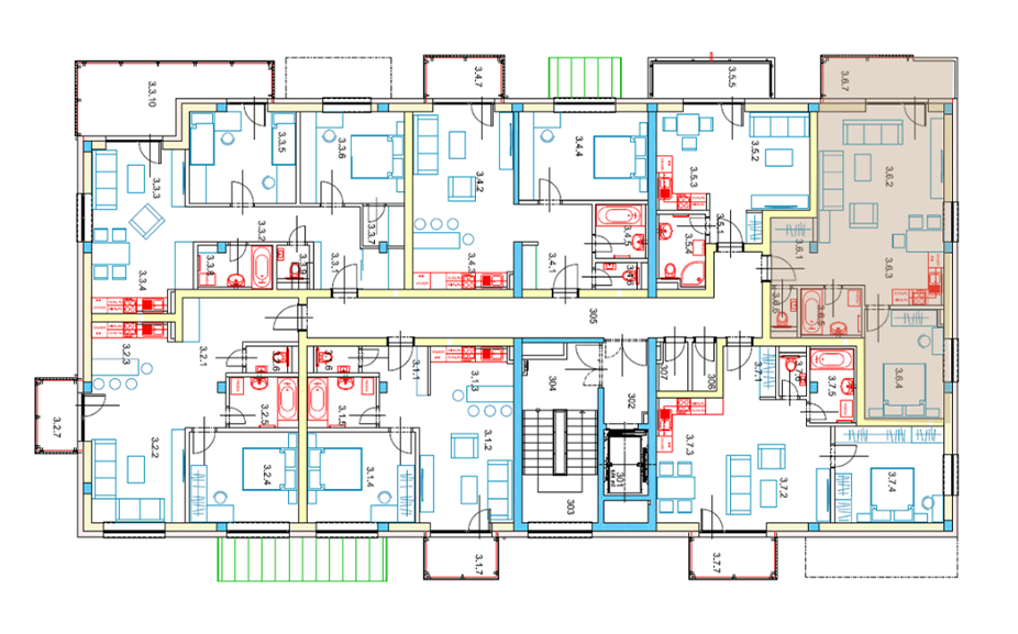 Egidius Residence poloha bytu 3.6 - podlažie