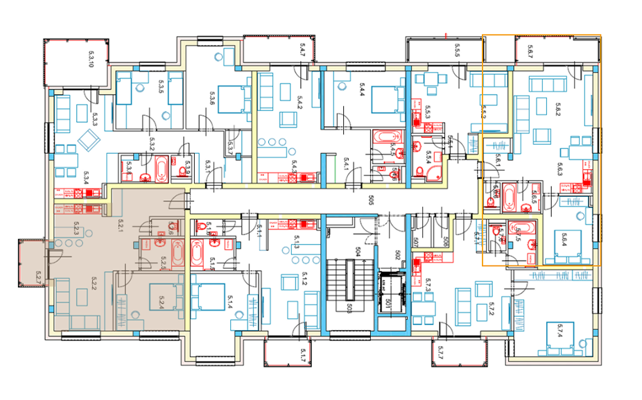 Egidius Residence poloha bytu 5.2 - podlažie