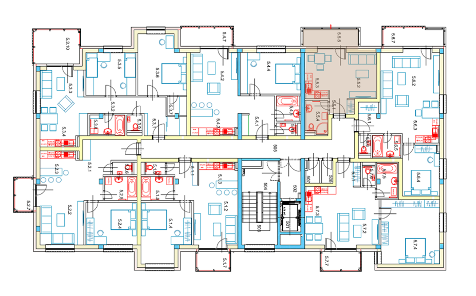 Egidius Residence poloha bytu 5.5 - podlažie