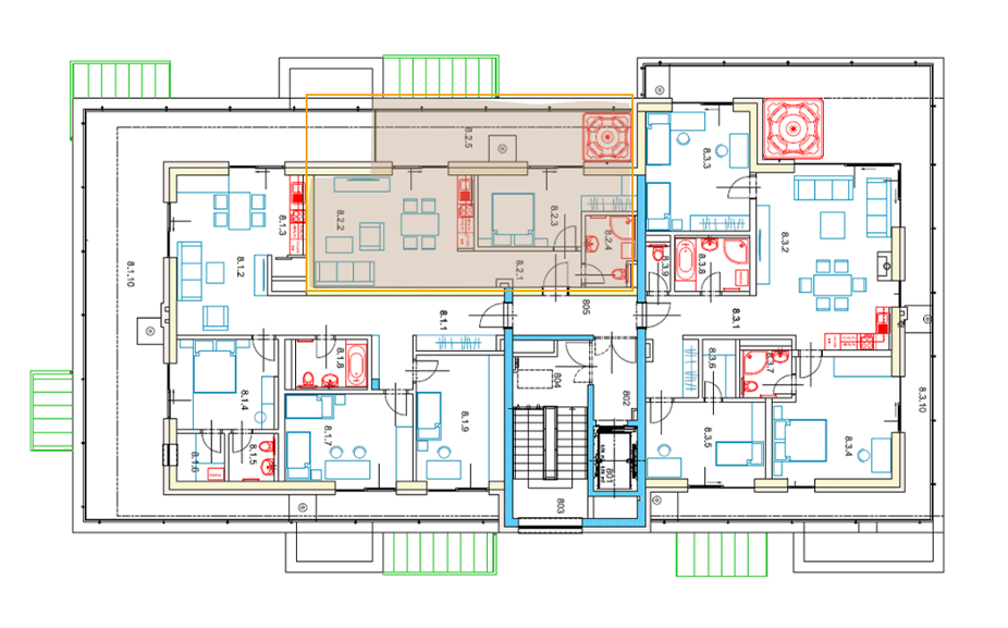 Egidius Residence poloha bytu 8.2 - podlažie